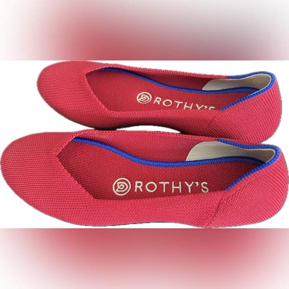 Rothy's Vibrant Red Round Toe Flats - The Flat Size 36 5.5 (US) - Picture 1 of 7